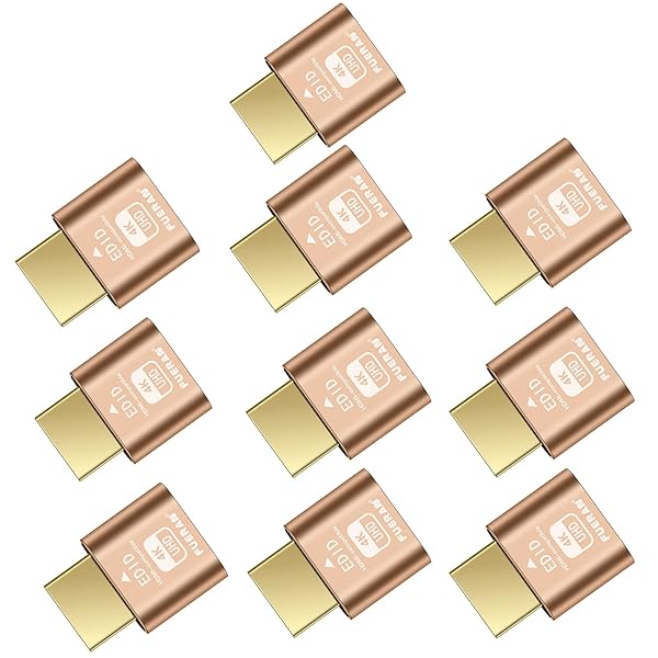 FUERAN FUERAN 4K HDR HDMI Dummy Plug Virtual Monitor Emulator Headless Display Adapter EDID Emulator for Windows Mac Linux Plug and Play