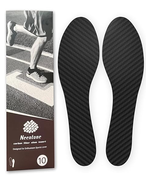 Neentone Carbon Fiber Insole 280mm Men's Size 10 Shoe Inserts for Sports Orthotic Support Foot Arthritis Hallux Rigidus Mortons Toe