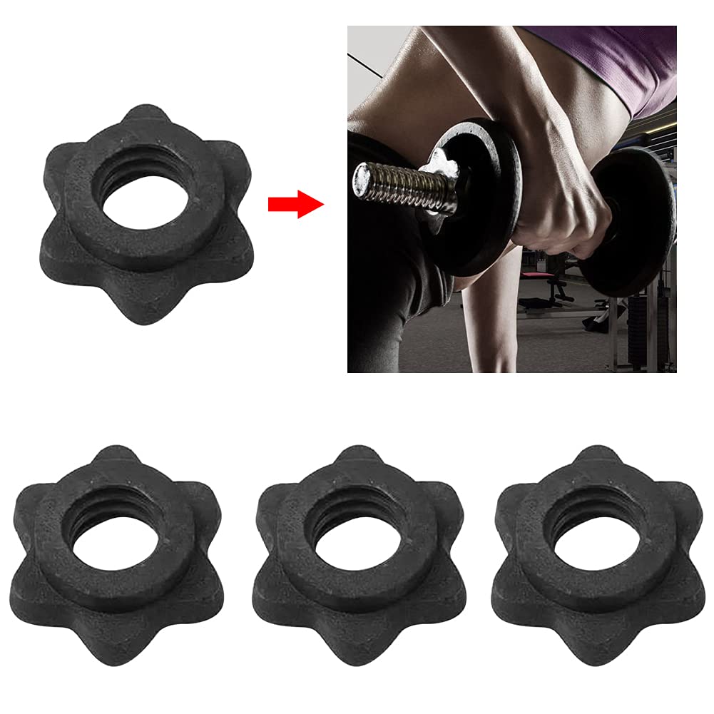 CALIDAKA CALIDAKA 4pcs Spinlock Collars, Dumbbell Hex Nut, Dumbbell Rod Nut, 1 Inch Standard Barbell Screw Collar, Nonslip Dumbbell Screw Clamps for Dumbell - View 7 of 7
