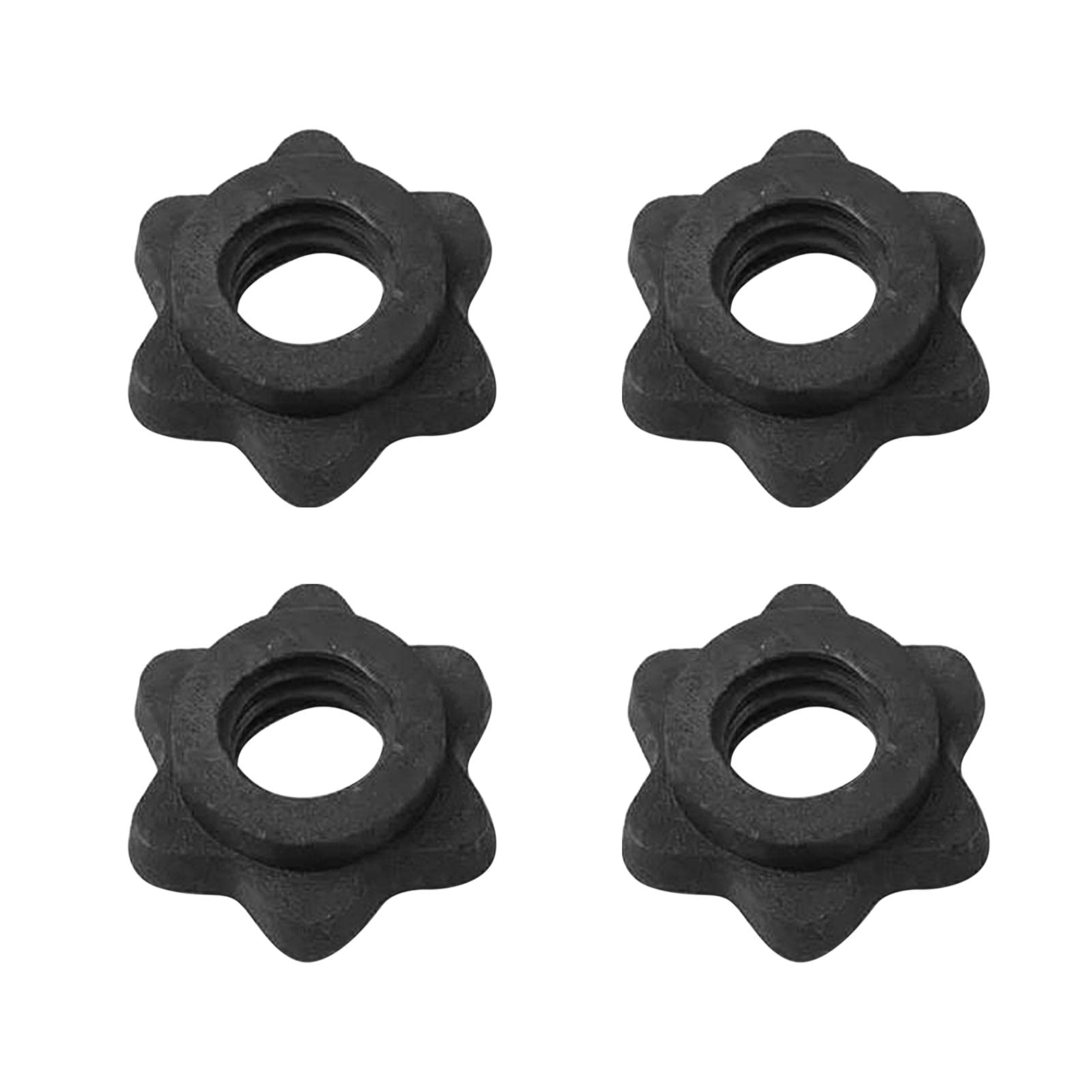 CALIDAKA 4pcs Spinlock Collars, Dumbbell Hex Nut, Dumbbell Rod Nut, 1 Inch Standard Barbell Screw Collar, Nonslip Dumbbell Screw Clamps for Dumbell