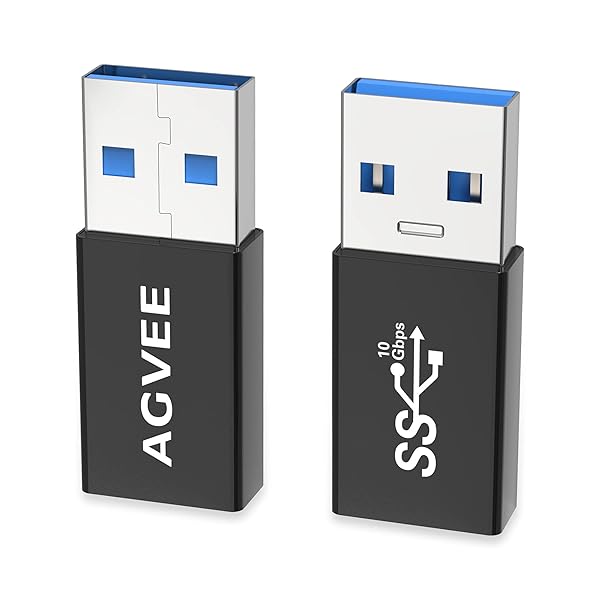 AGVEE AGVEE 4 Pack USB A 3.0 Female to Male Adapter Converter Coupler Extension Connector Black - View 4 of 7