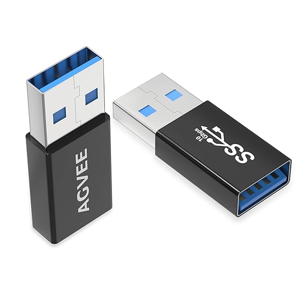 AGVEE AGVEE 4 Pack USB A 3.0 Female to Male Adapter Converter Coupler Extension Connector Black - View 6 of 7