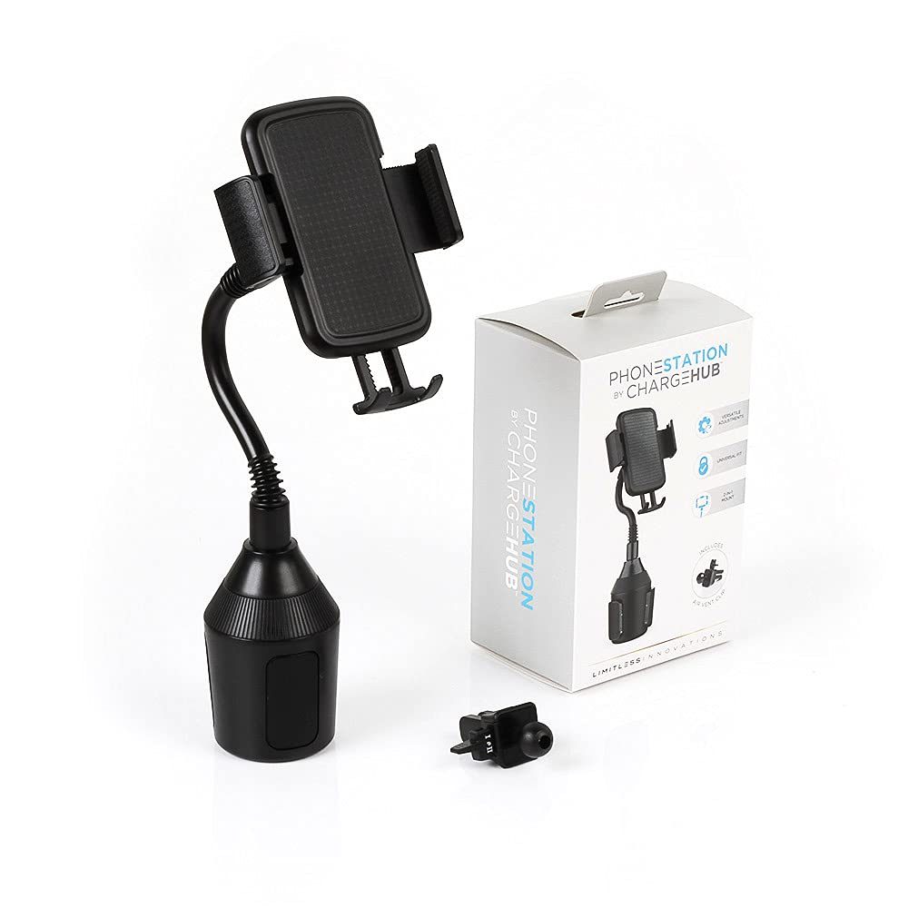 Limitless Innovations Limitless PhoneStation Car Cup Holder Phone Mount with Adjustable Base, Flexible Neck and Air Vent Clip for iPhone Samsung Note Galaxy and More - View 3 of 9