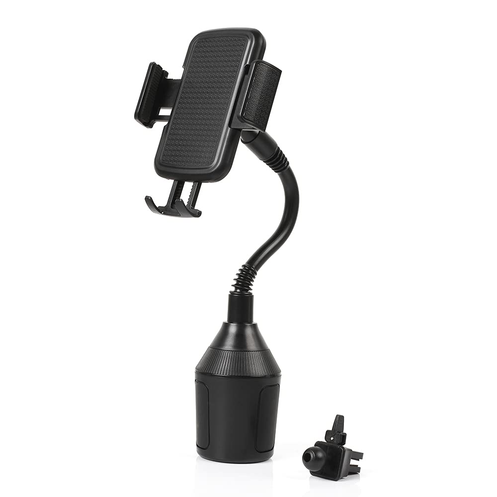 Limitless PhoneStation Car Cup Holder Phone Mount with Adjustable Base, Flexible Neck and Air Vent Clip for iPhone Samsung Note Galaxy and More