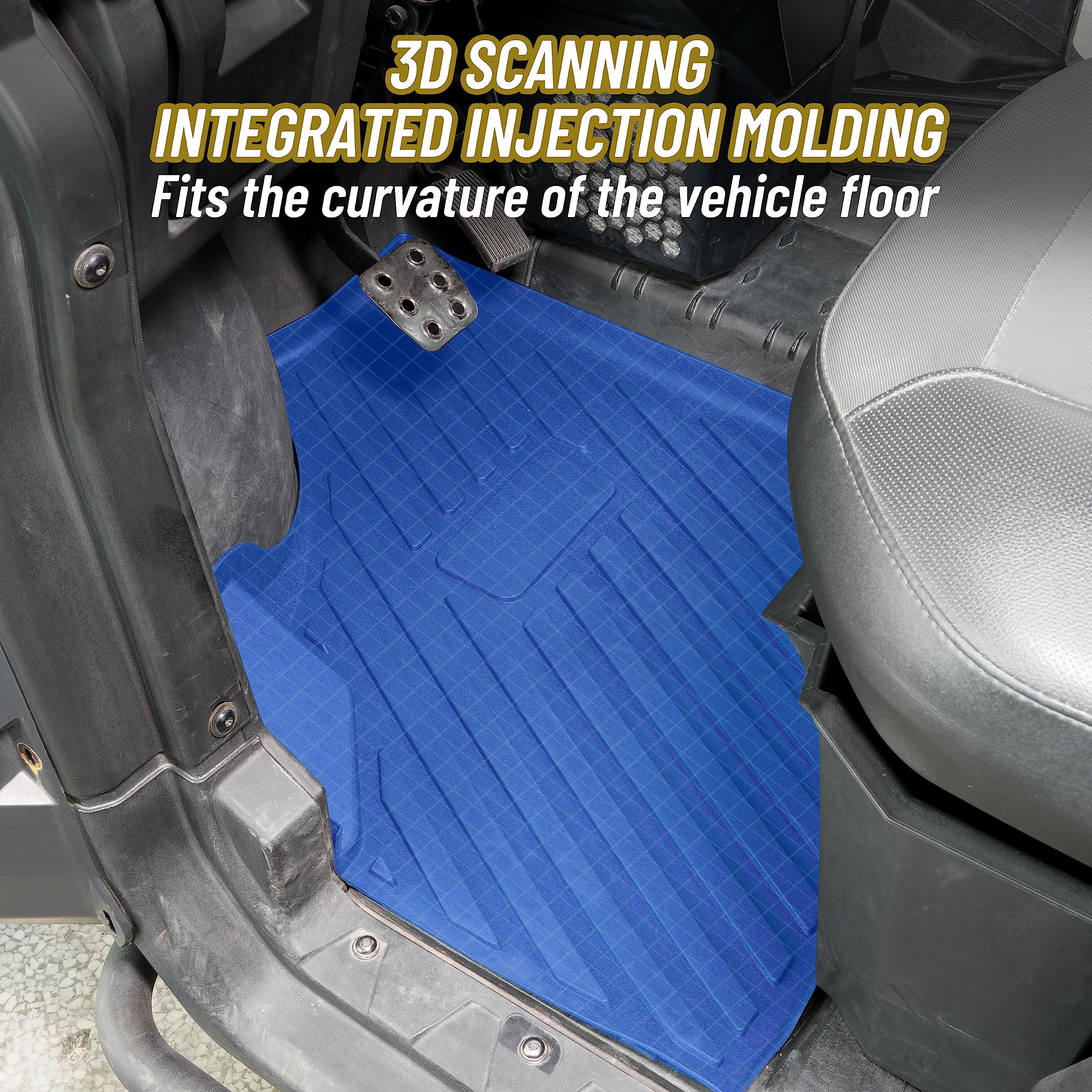SAUTVS SAUTVS Floor Mats for Can Am Defender, TPE Front Row Floor Liners All Weather Protection Slush Mats for Can-Am Defender Defender MAX HD5 HD8 HD10 - View 3 of 9