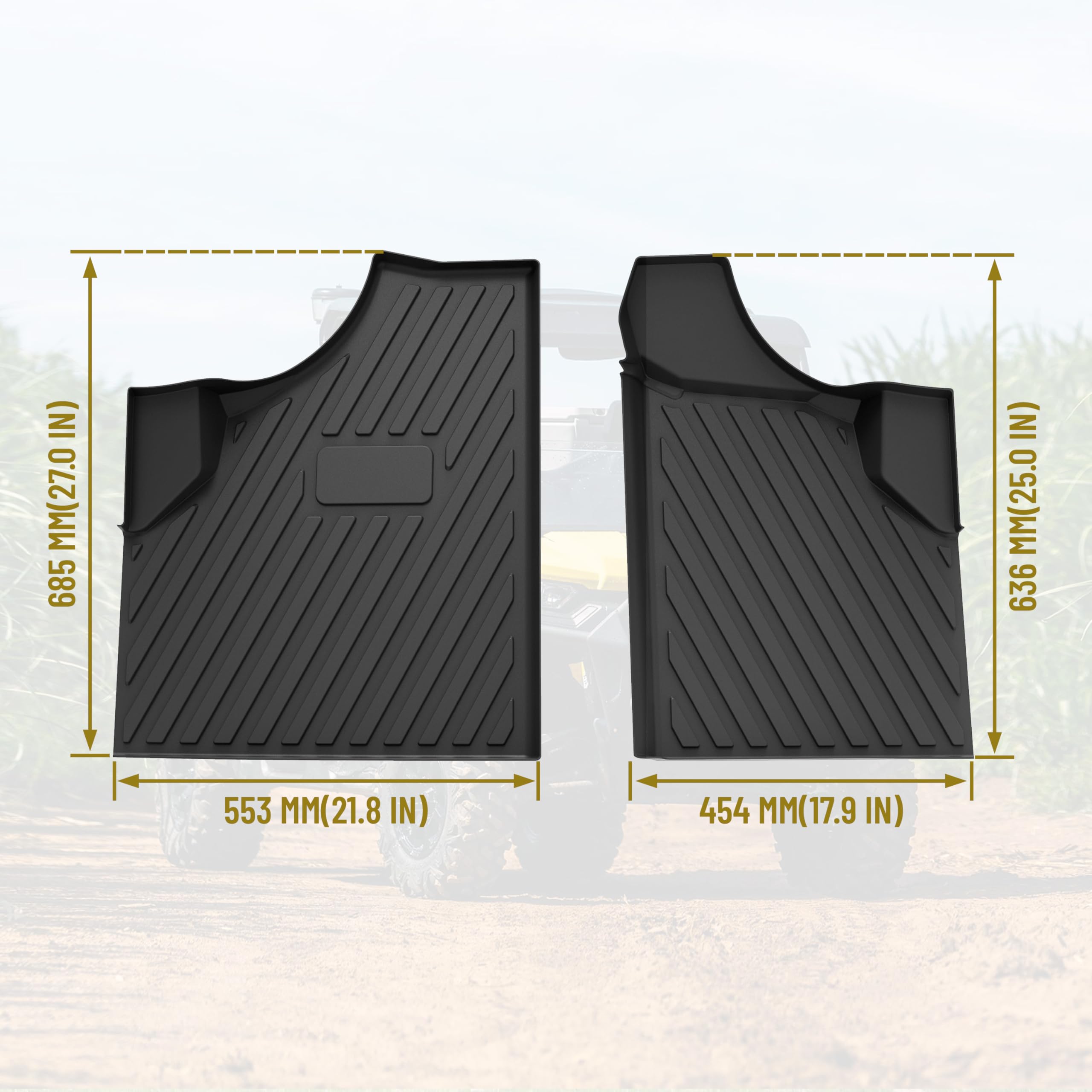 SAUTVS SAUTVS Floor Mats for Can Am Defender, TPE Front Row Floor Liners All Weather Protection Slush Mats for Can-Am Defender Defender MAX HD5 HD8 HD10 - View 8 of 9