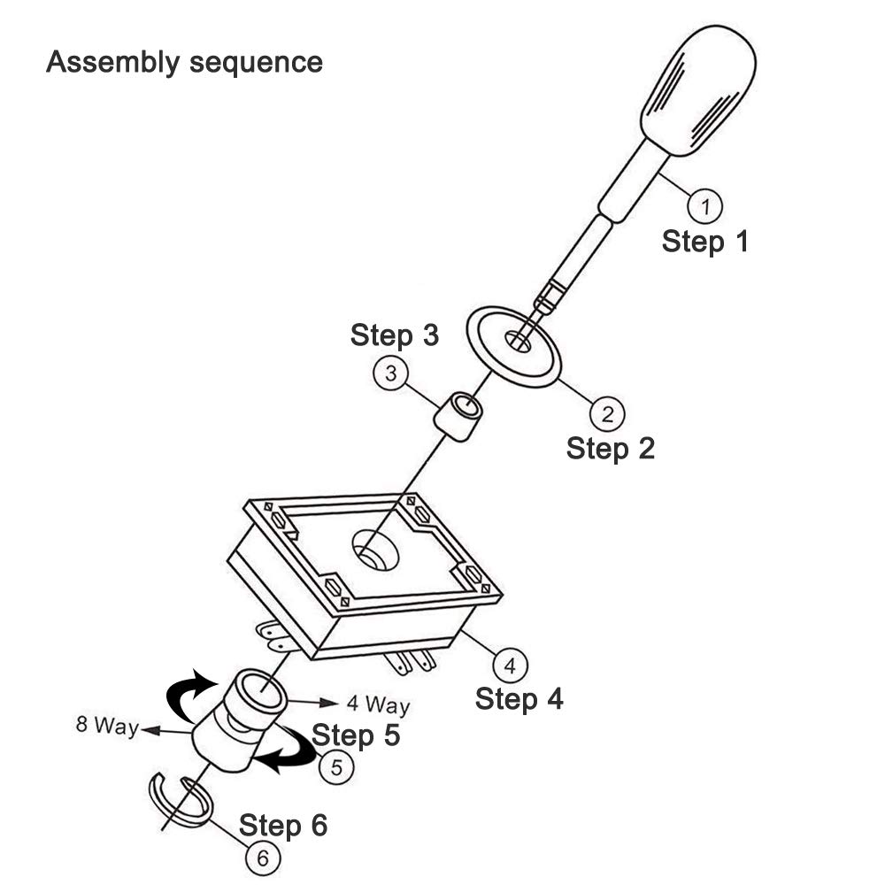 EG STARTS EG STARTS American Style Arcade Competition 2Pin Bat Joystick Switchable from 8 Ways Operation, Elliptical Handle, Precision 8-Way 0.187" (4.8mm) - View 5 of 7