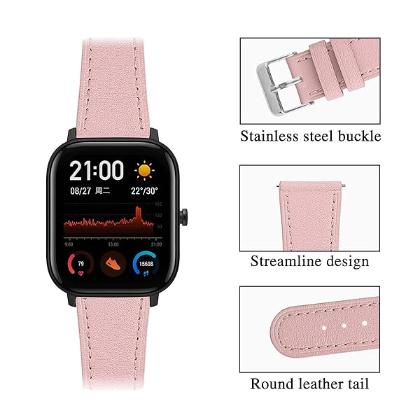 E ECSEM E ECSEM Floral Printed Leather Replacement Wrist Strap for iTouch Air 3 and Sport Bands for Women Men 40mm Pink - View 3 of 7