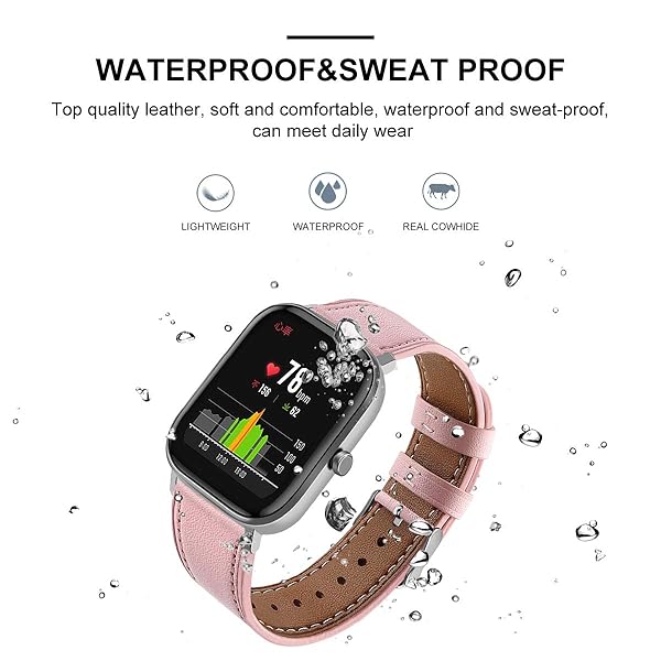 E ECSEM E ECSEM Floral Printed Leather Replacement Wrist Strap for iTouch Air 3 and Sport Bands for Women Men 40mm Pink - View 5 of 7