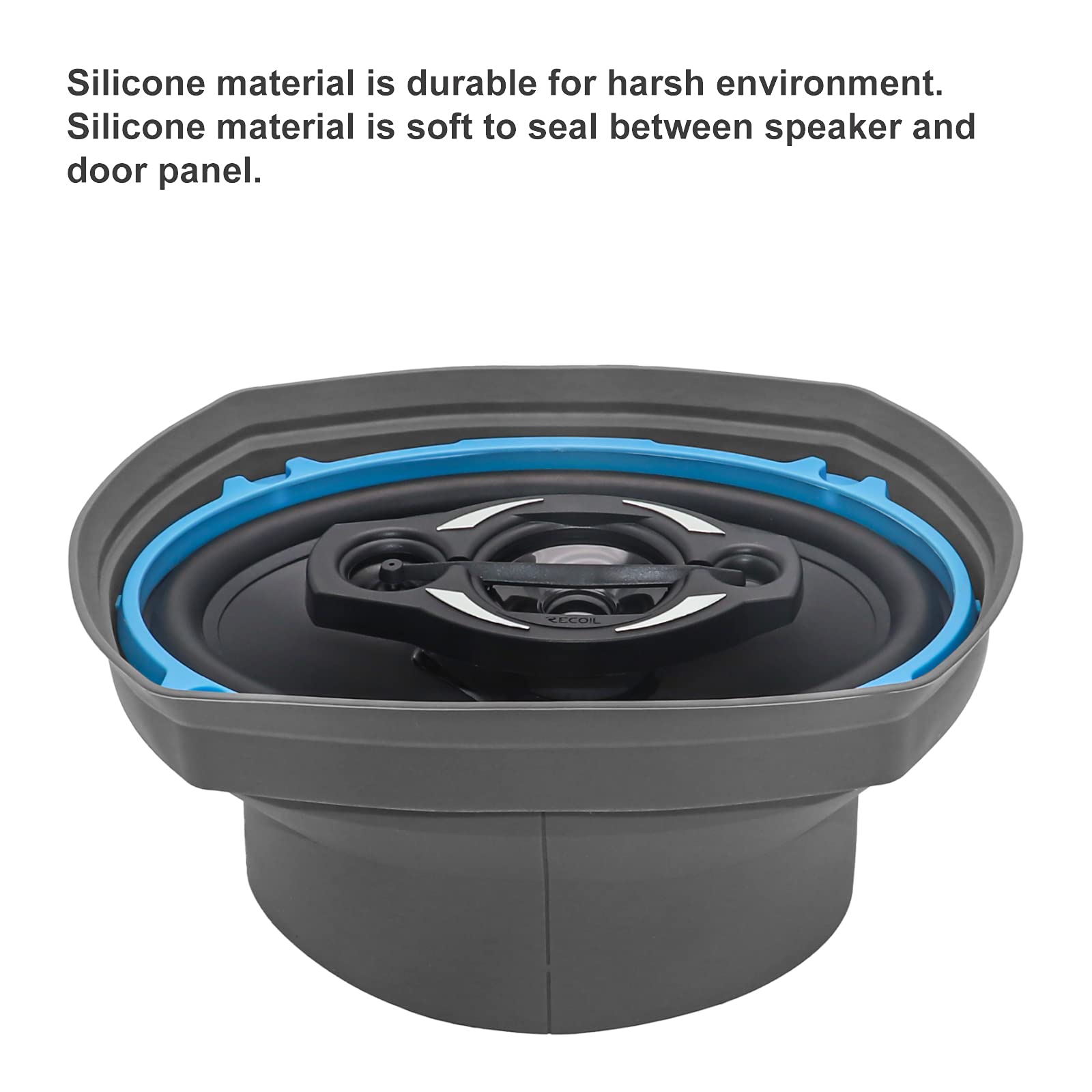RECOIL Recoil SPB69 Foldable Silicone 6X9 Car Speaker Baffle Kits with Foam for Sound Quality and Protection One Pair - View 3 of 7
