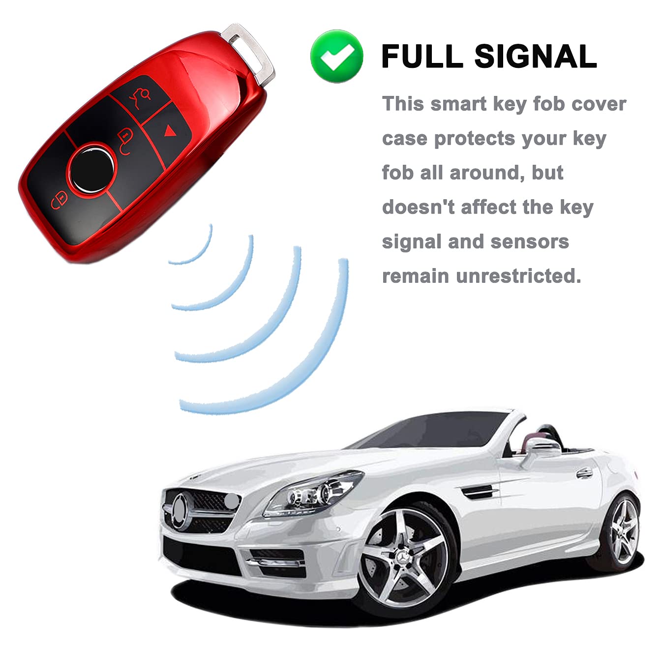 Muxkenper Muxkenper for Mercedes Benz key fob cover Soft TPU Remote Key Case Protector Fits for Mercedes Benz A-Class C-Class S-Class E-Class G-Class 2019 2020 - View 3 of 3