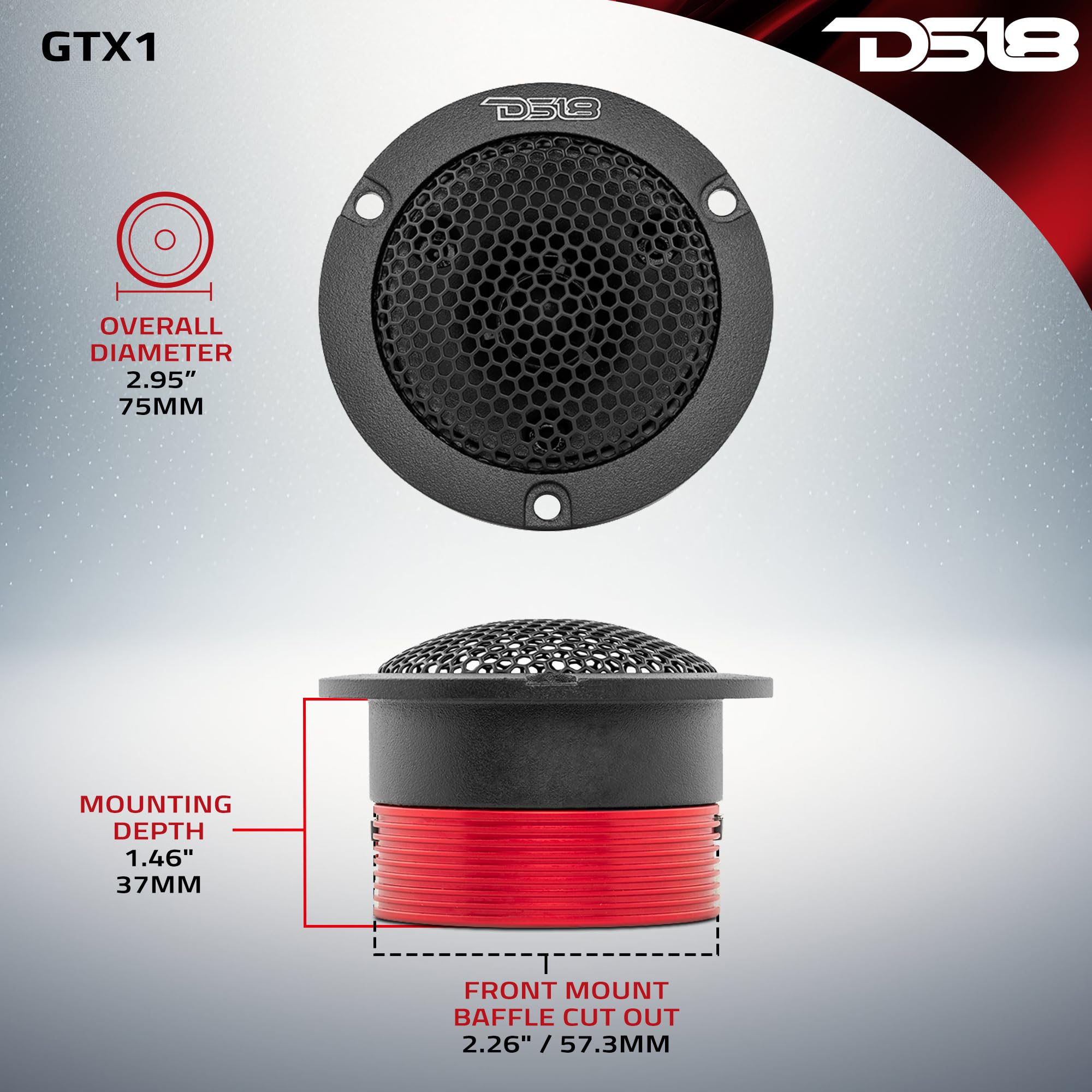 DS18 DS18 GTX1 1" Vc Die Cast Titanium Compression Neodymium Super Bullet Tweeter 240 Watts 4-Ohm-PRO Tweeters are The Best in The Pro Audio and Voceteo - View 7 of 7