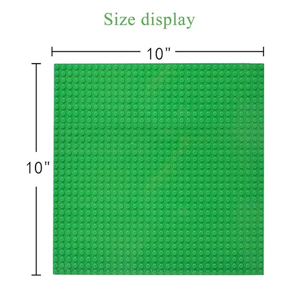JNZong JNZong Classic Baseplates for Building Bricks 10x10 Pack of 6 Green Compatible with Major Brands - View 3 of 8