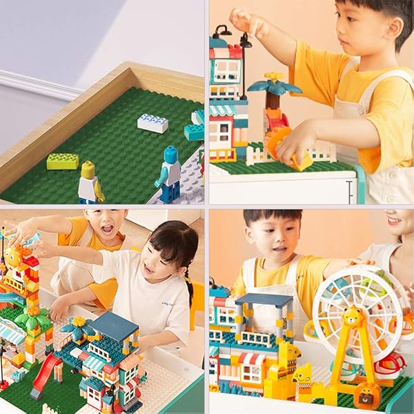 JNZong JNZong Classic Baseplates for Building Bricks 10x10 Pack of 6 Green Compatible with Major Brands - View 8 of 8