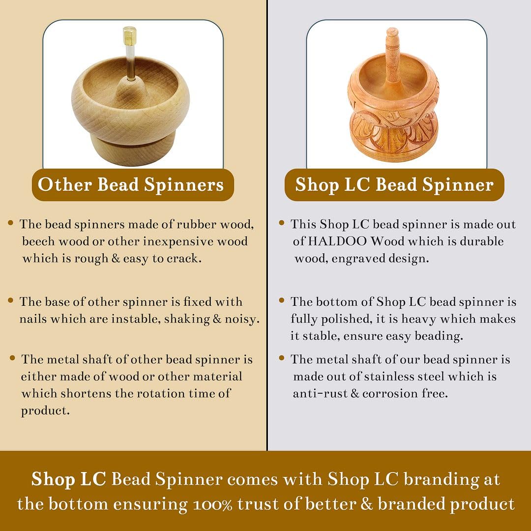 SHOP LC DELIVERING JOY Clay Seed Bead Spinner Kit for Jewelry Making with Big Eye Beading Needle and 3 Meter Wire - Necklaces Bracelets Makers Wooden Crafting - Birthday - View 4 of 6