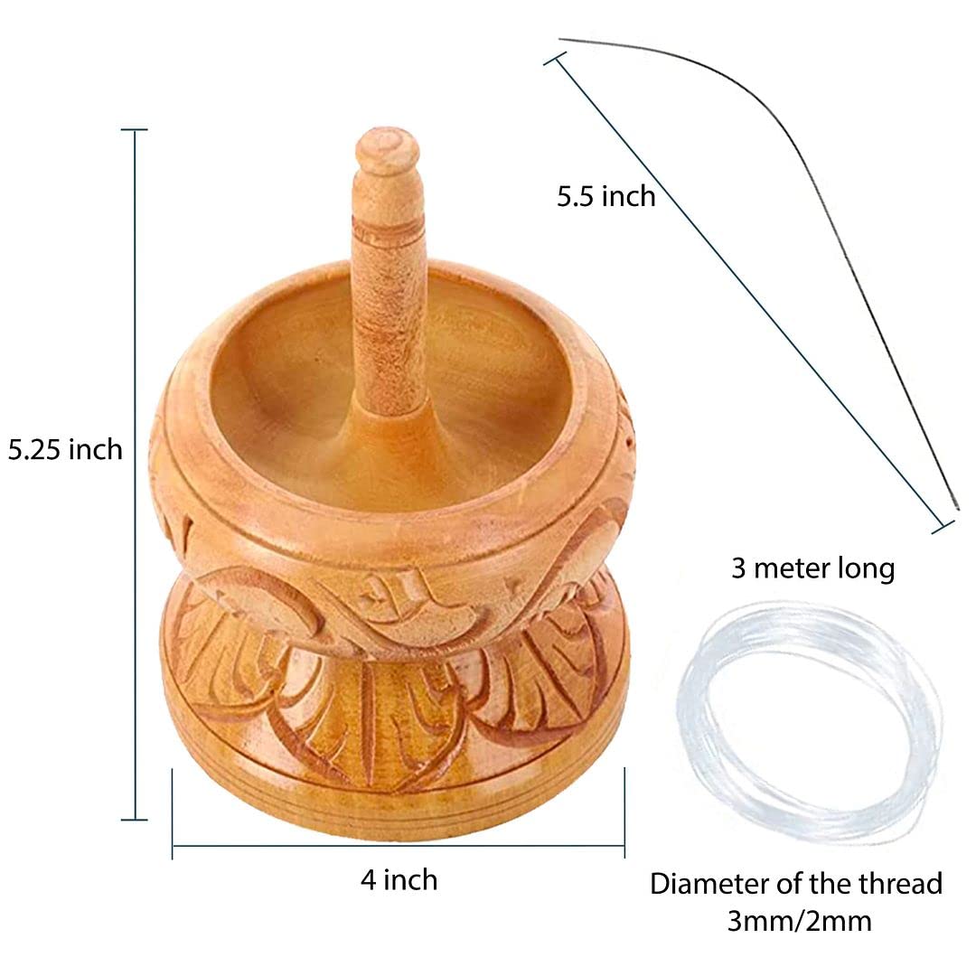 SHOP LC DELIVERING JOY Clay Seed Bead Spinner Kit for Jewelry Making with Big Eye Beading Needle and 3 Meter Wire - Necklaces Bracelets Makers Wooden Crafting - Birthday - View 6 of 6