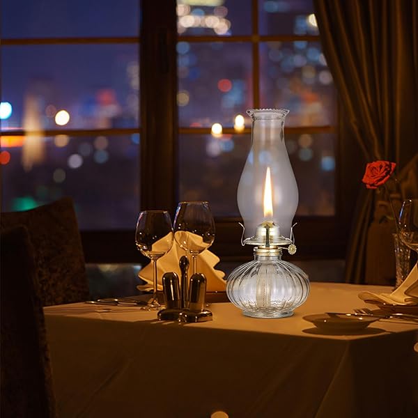 DNRVK DNRVK Large Glass Kerosene Oil Lamp Vintage Indoor Lantern for Home Decor and Lighting - View 5 of 7