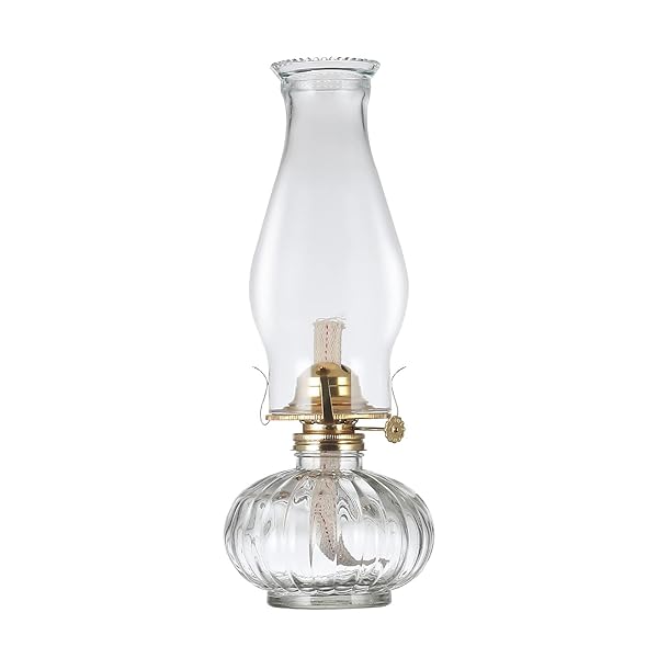 DNRVK DNRVK Large Glass Kerosene Oil Lamp Vintage Indoor Lantern for Home Decor and Lighting