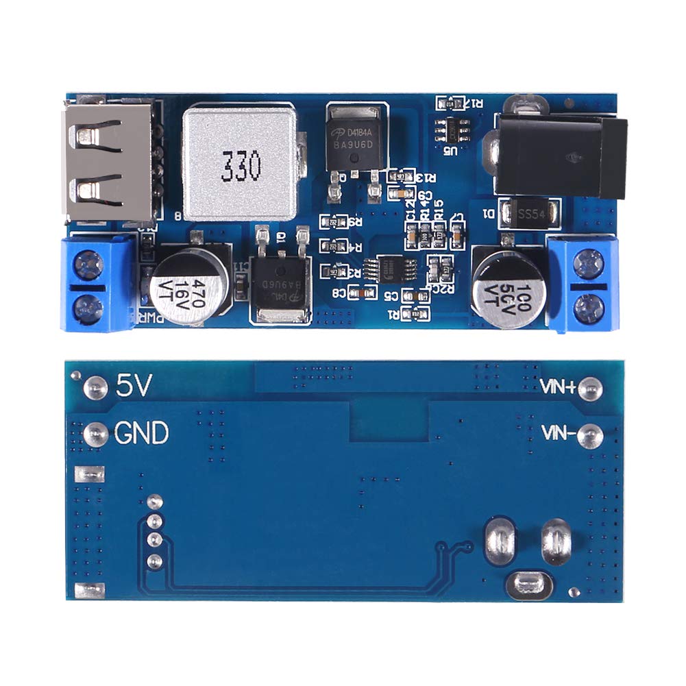 ACEIRMC ACEIRMC 2pcs Buck Converter 12v to 5v 5A USB Voltage Regulator DC 9V-36V Step Down to DC 5V-5.3V 5.2V 3.5-6A Volt Transformer Power Supply Module for - View 2 of 6