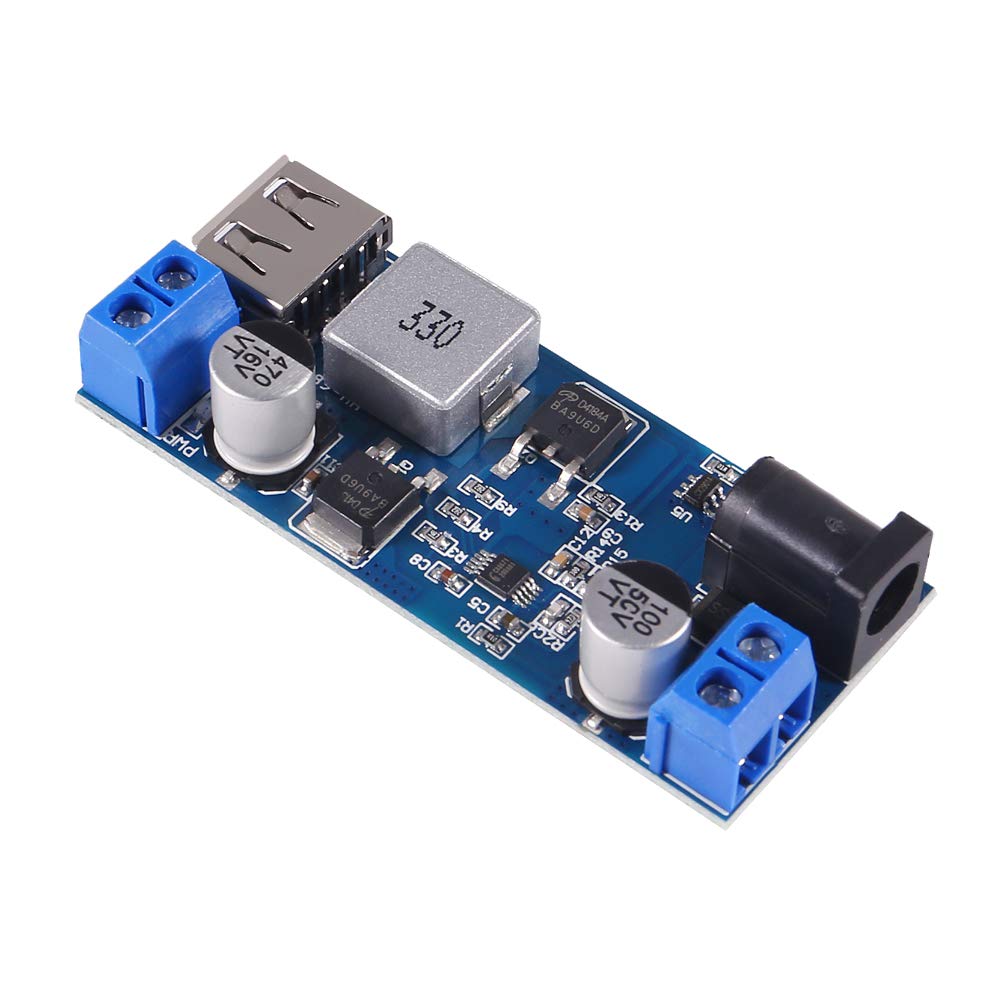 ACEIRMC ACEIRMC 2pcs Buck Converter 12v to 5v 5A USB Voltage Regulator DC 9V-36V Step Down to DC 5V-5.3V 5.2V 3.5-6A Volt Transformer Power Supply Module for - View 4 of 6