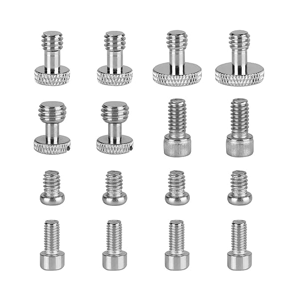 "CAMVATE 16 PCS Screw Nuts Kit for DSLR Camera Cage Rig - 1/4"-20, 3/8"-16 & M5 Threads"