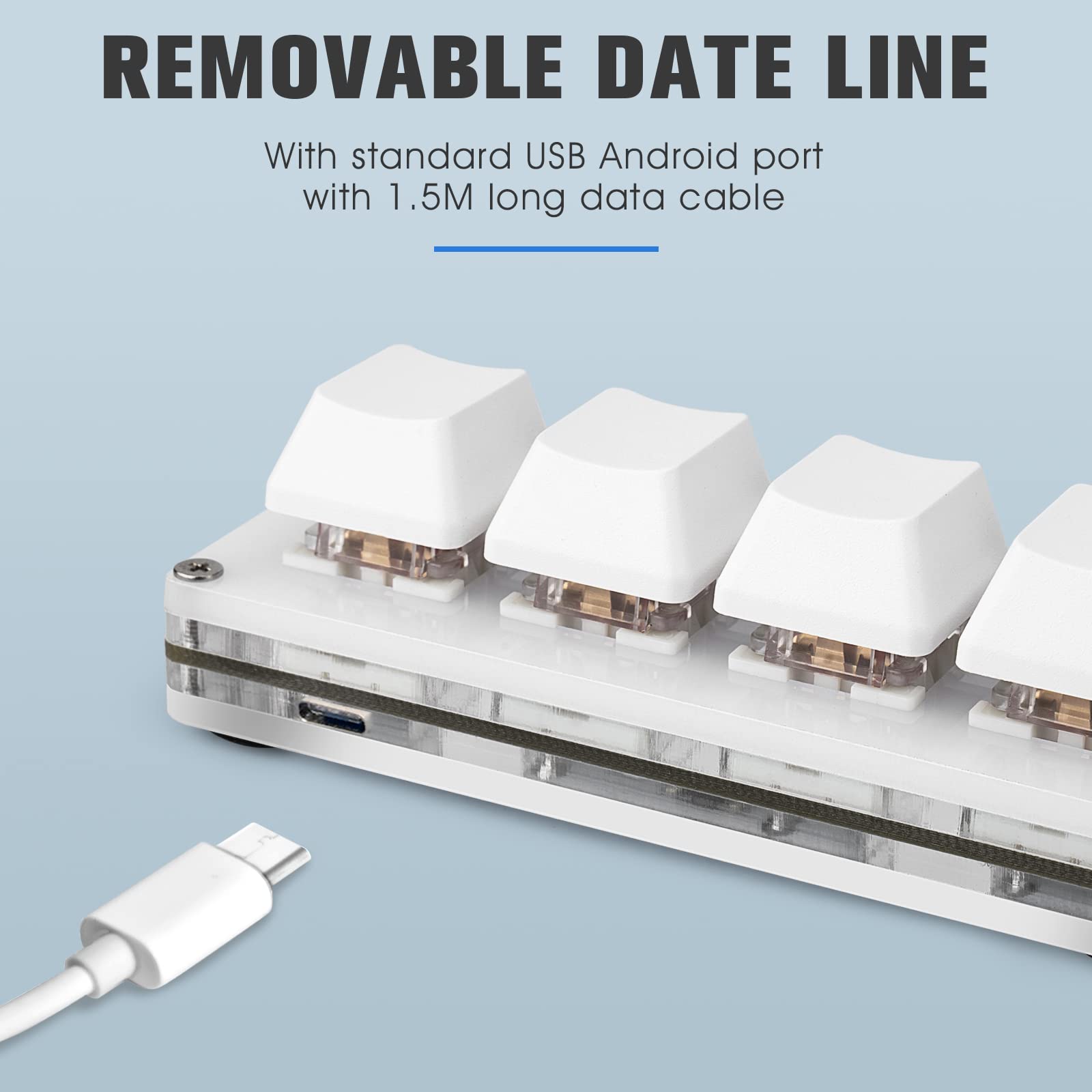 Ecarke Ecarke Mini 4-Key OSU Keypad Hotswap One Handed Keypad Mechanical Gaming Keyboard,Can Self Programming Macro,with 1.5m USB-C Data Cable?Upgrade - View 4 of 7