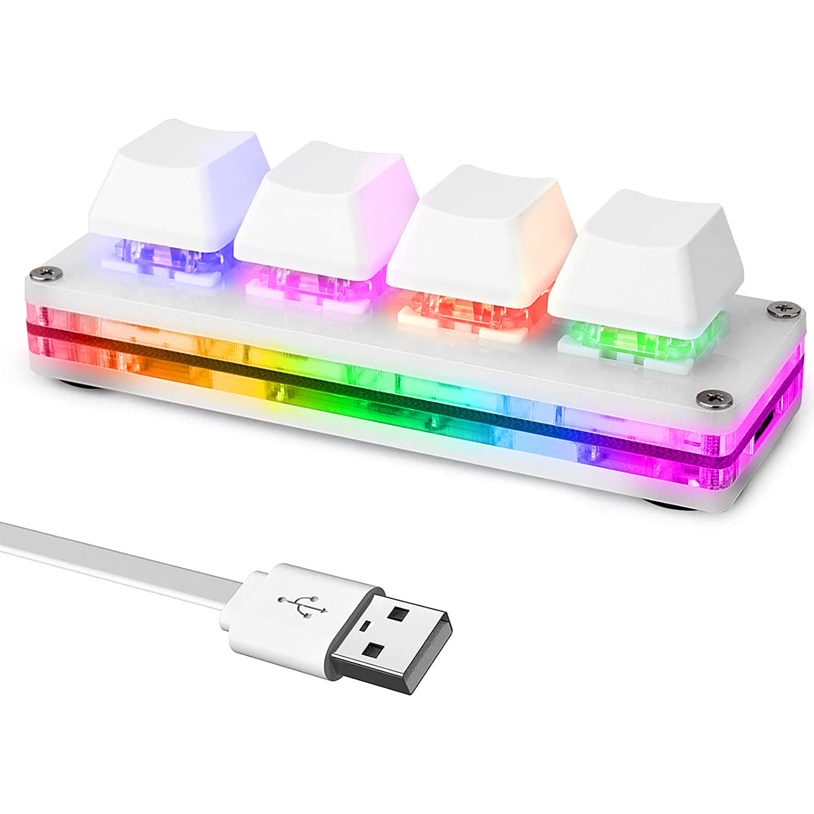 Ecarke Ecarke Mini 4-Key OSU Keypad Hotswap One Handed Keypad Mechanical Gaming Keyboard,Can Self Programming Macro,with 1.5m USB-C Data Cable?Upgrade