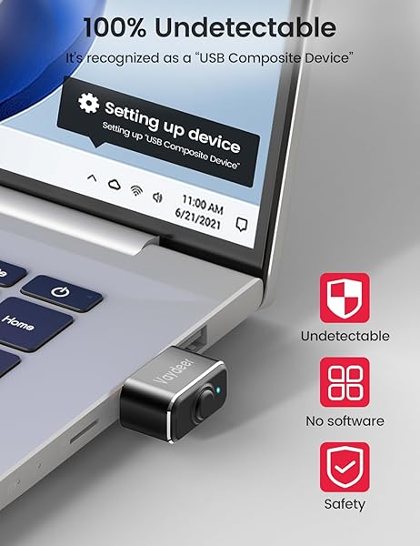 Vaydeer VAYDEER Tiny Mouse Jiggler USB Port Mouse Mover Multi-Track Driver Free Plug and Play with ON Off Switch - View 3 of 8