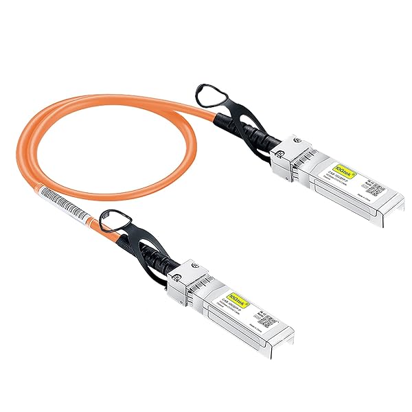 10Gtek Orange 10G SFP+ DAC Cable Twinax for Ubiquiti UniFi Devices 0.3 Meter 1ft High Speed Connection