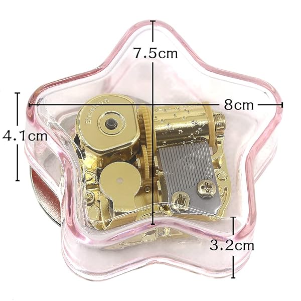 SOFTALK SOFTALK Acrylic Music Box Clockwork Creative Musical Box Beautiful Melody for Christmas Birthday Valentine's Day Gifts - View 5 of 6