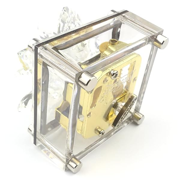 SOFTALK SOFTALK Acrylic Music Box Clockwork Creative Musical Box Beautiful Melody for Christmas Birthday Valentine's Day Gifts Transparent Crystal Flower - View 2 of 5