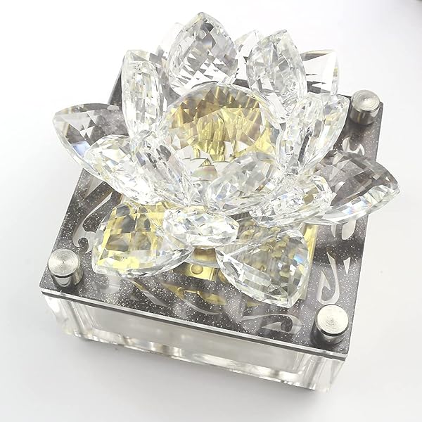 SOFTALK SOFTALK Acrylic Music Box Clockwork Creative Musical Box Beautiful Melody for Christmas Birthday Valentine's Day Gifts Transparent Crystal Flower - View 4 of 5