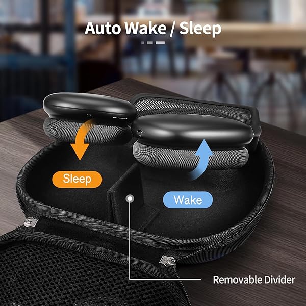 FINTIE Fintie Hard Case for AirPods Max Protective Travel Bag with Auto Wake Sleep Feature Black - View 4 of 9