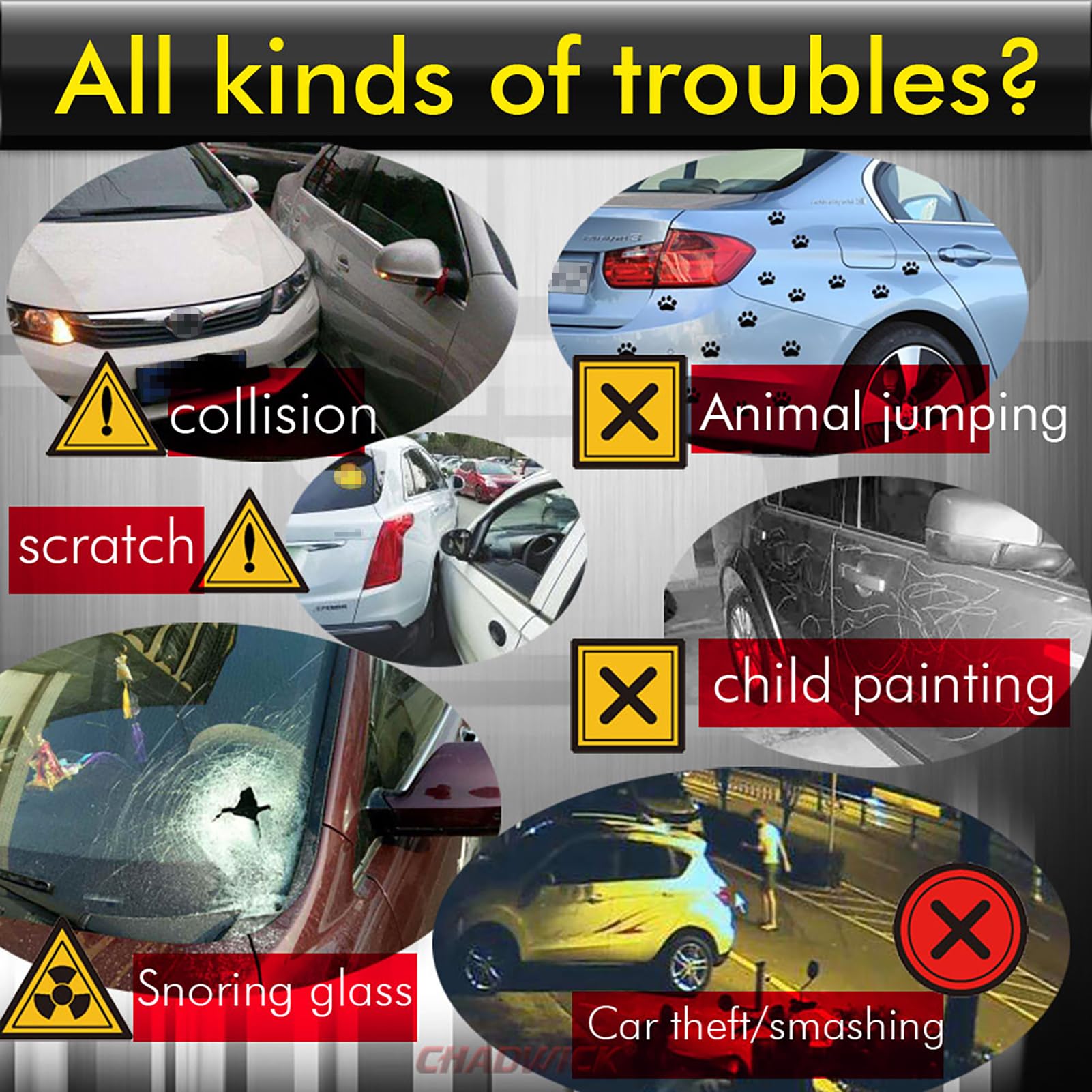 CHADWICK CHADWICK Car Horn Siren Alarm,Universal Car Alarm Security Protection System with 2 Remote Controls,7-Level Sensitivity,12v,Anti-Theft Device,No - View 4 of 9