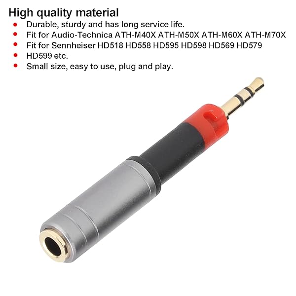 ASHATA ASHATA 2.5mm Male to 3.5mm Female Headphone Adapter - High-Quality Auxiliary Connector - View 6 of 9