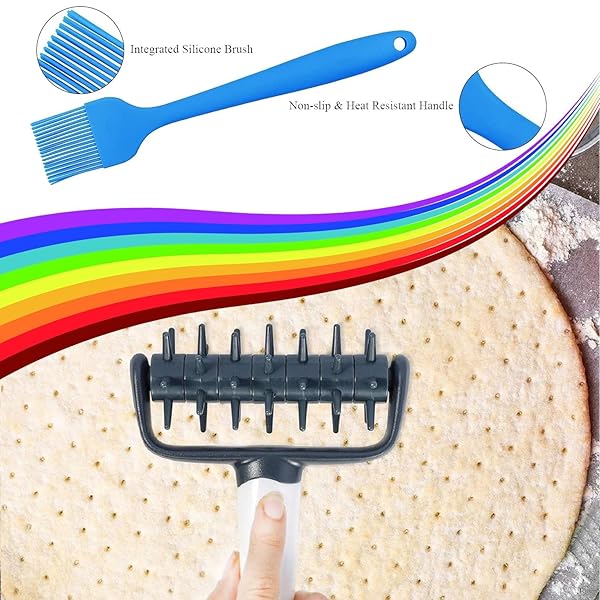 Fat-Cattie Fat-Cattie Pizza Making Kit 12x14 Pizza Peel 12 Pizza Pan 14 Pizza Cutter Rocker Complete 8PC Pizza Tools Set - View 5 of 9