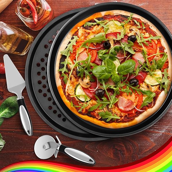 Fat-Cattie Fat-Cattie Pizza Making Kit 12x14 Pizza Peel 12 Pizza Pan 14 Pizza Cutter Rocker Complete 8PC Pizza Tools Set - View 7 of 9