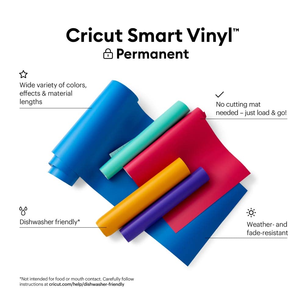 Cricut Cricut Smart Permanent Vinyl (13in x 12ft, Maize Yellow) for Explore and Maker 3 - Matless Cutting for Long cuts up to 12ft - View 2 of 9