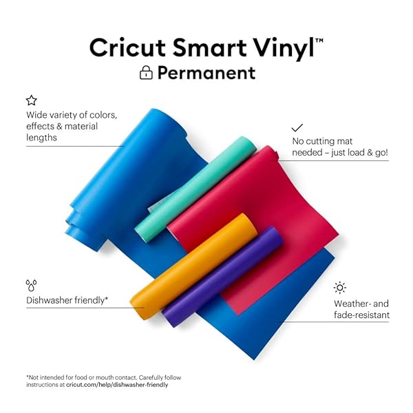 Cricut Buy Cricut Smart Permanent Vinyl 13in x 12ft Ocean - Perfect for Explore & Maker 3, Matless Cutting for Long Projects - View 4 of 8