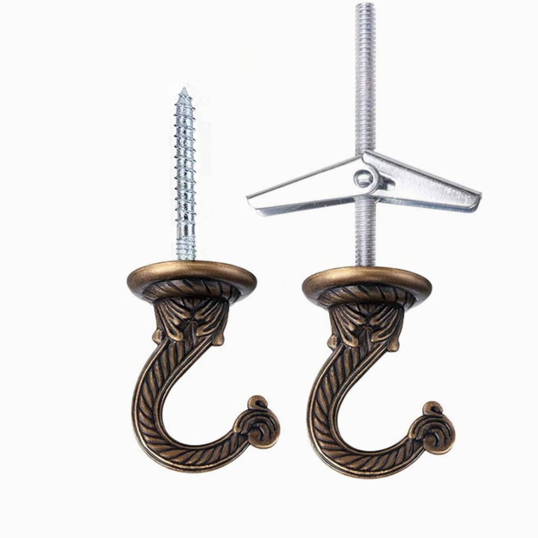 GDQLCNXB GDQLCNXB 2 Sets 55mm 2.17" Ceiling Metal Ceiling Hooks, Heavy Duty Swag Hooks with Hardware for Hanging Plants Chandeliers Wind Chimes Ornament - View 5 of 6