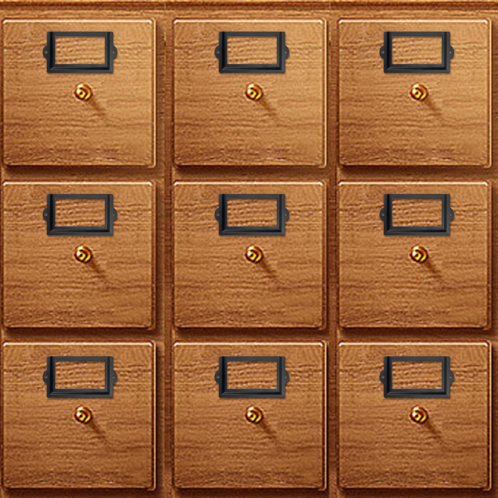 Antrader Antrader 6 Pcs 3.3" x 1.8" Office Label Holder, Metal Label Frame, Matte Black, with Screws - View 3 of 6