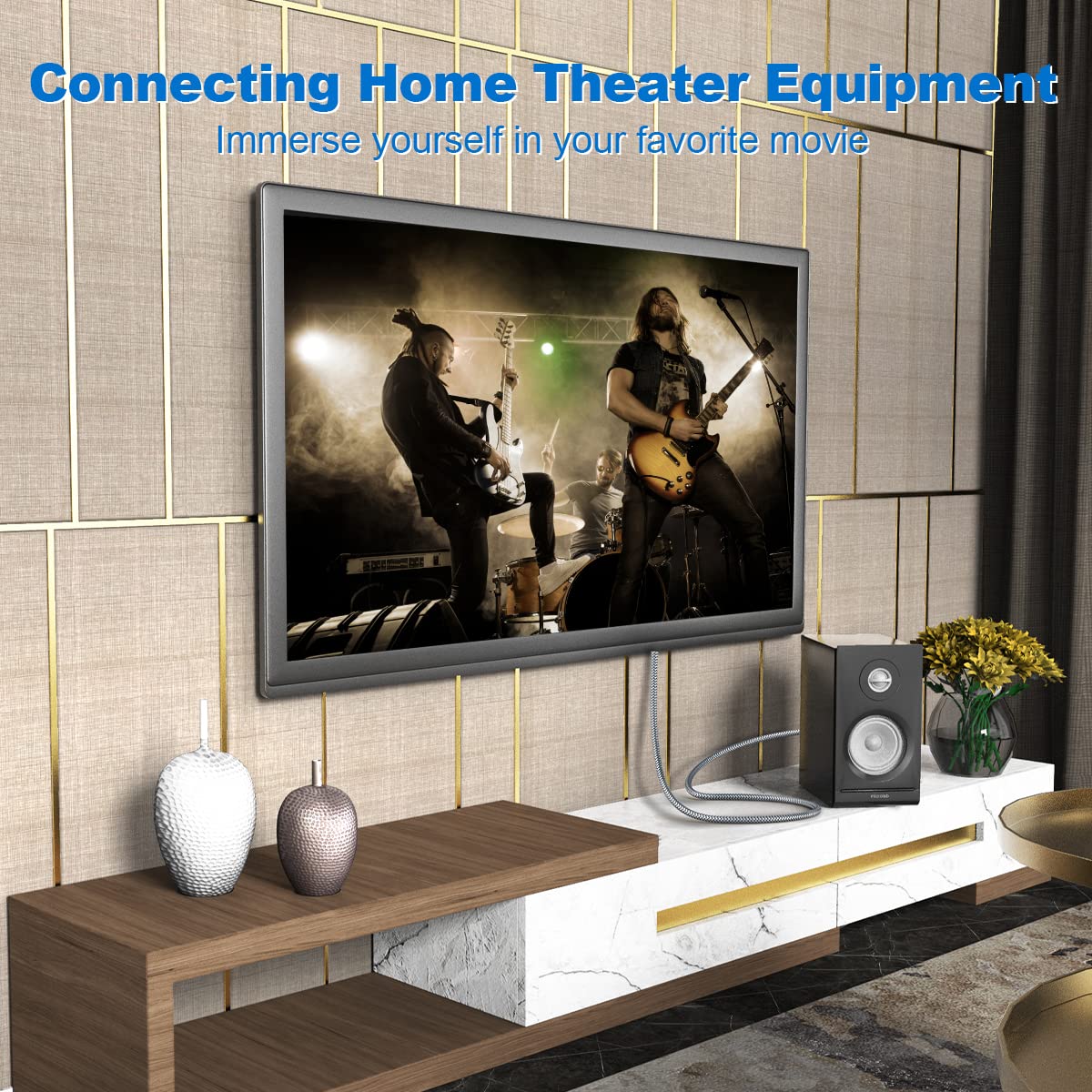 SOUNDFAM SOUNDFAM 90 Degree Optical Audio Cable 5ft 1.5M Right Angle Toslink Cable Male to Male 360 Degree Free-Rotating for Home Theater,TV,PS4,Sound - View 2 of 7