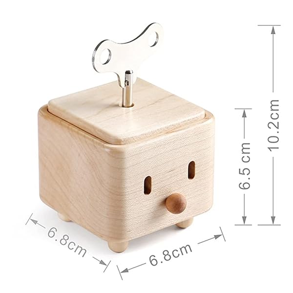 SOFTALK SOFTALK Wooden Music Box - 18-Note Wind-Up Gift for Christmas, Birthdays & Valentine's Day - Castle in The Sky Tune - View 8 of 8