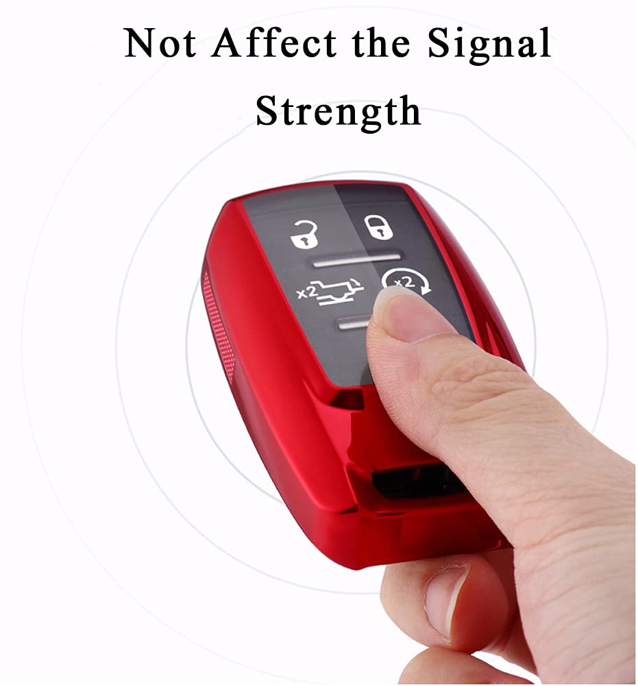 SANRILY SANRILY 3 4 5 6 Button for Dodge Ram Key Fob Cover Compatible with 2019 2020 2021 Ram 1500 3500 2500 Keyless Soft TPU Full Protection Key Case Red - View 6 of 9