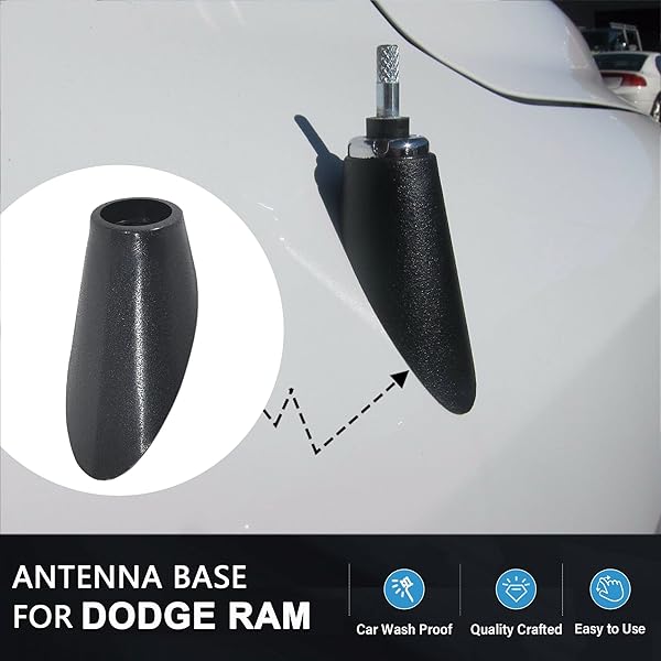 Anina Anina Antenna Ornament for 2009-2019 Dodge Ram 1500 2500 3500 Radio Antenna Base Bezel Mounted Upgrade - View 3 of 8