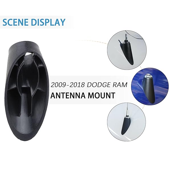 Anina Anina Antenna Ornament for 2009-2019 Dodge Ram 1500 2500 3500 Radio Antenna Base Bezel Mounted Upgrade - View 6 of 8