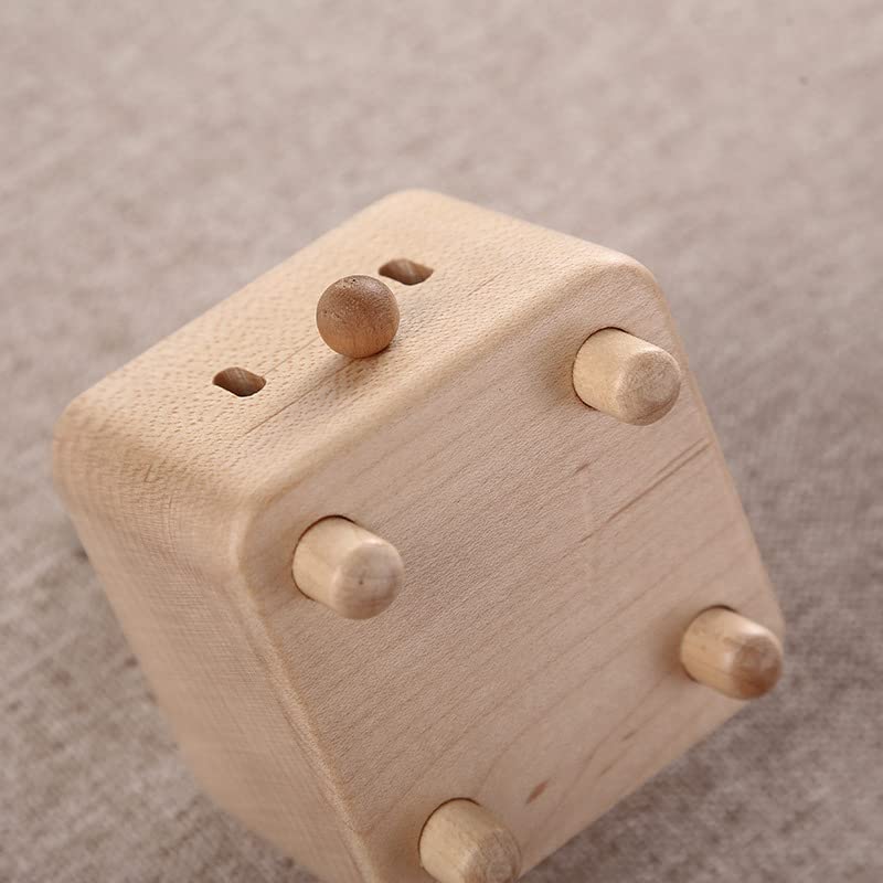 SOFTALK SOFTALK Wooden Music Box 18-Note Wind-up Musical Boxs Gifts for Christmas,Birthday Valentine's Day (Square Shape, Tune; One Love) - View 5 of 6