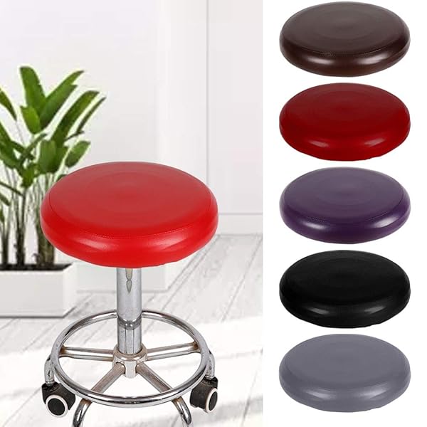Denpetec Denpetec 12-Inch Round Waterproof PU Leather Stool Covers - Slip-Proof & Elastic Fit for Bar Stools - View 11 of 11