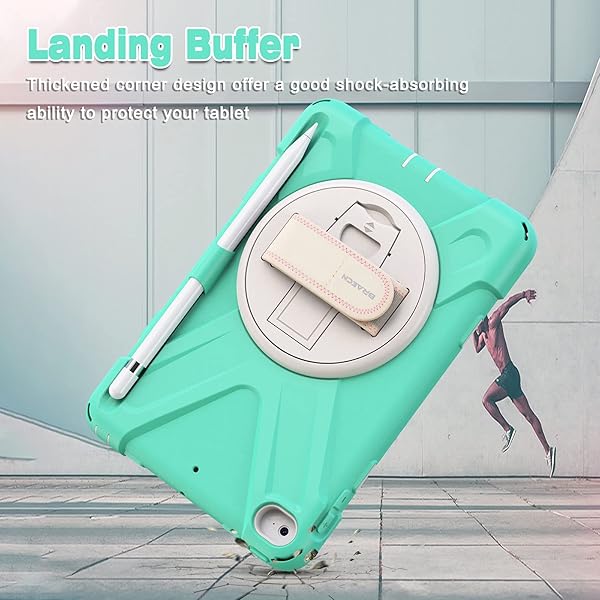 BRAECN BRAECN iPad Mini 5th Generation Case Kids Mint Green with Hand Strap Kickstand Pencil Holder and Shoulder Strap for iPad Mini 4/5 - View 7 of 7