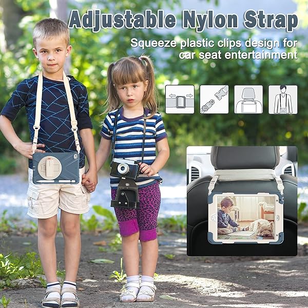 BRAECN BRAECN iPad Mini 5 Case Kids Heavy Duty Shockproof Protective Case with Hand Strap Kickstand Pencil Holder for iPad Mini 4 Cornflower Blue - View 5 of 7